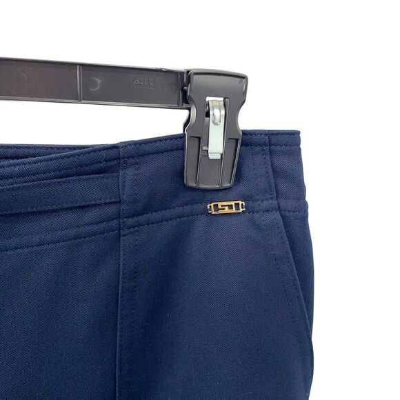 St. John high rise belted designer pants Size 8 navy blue - Picture 4 of 11